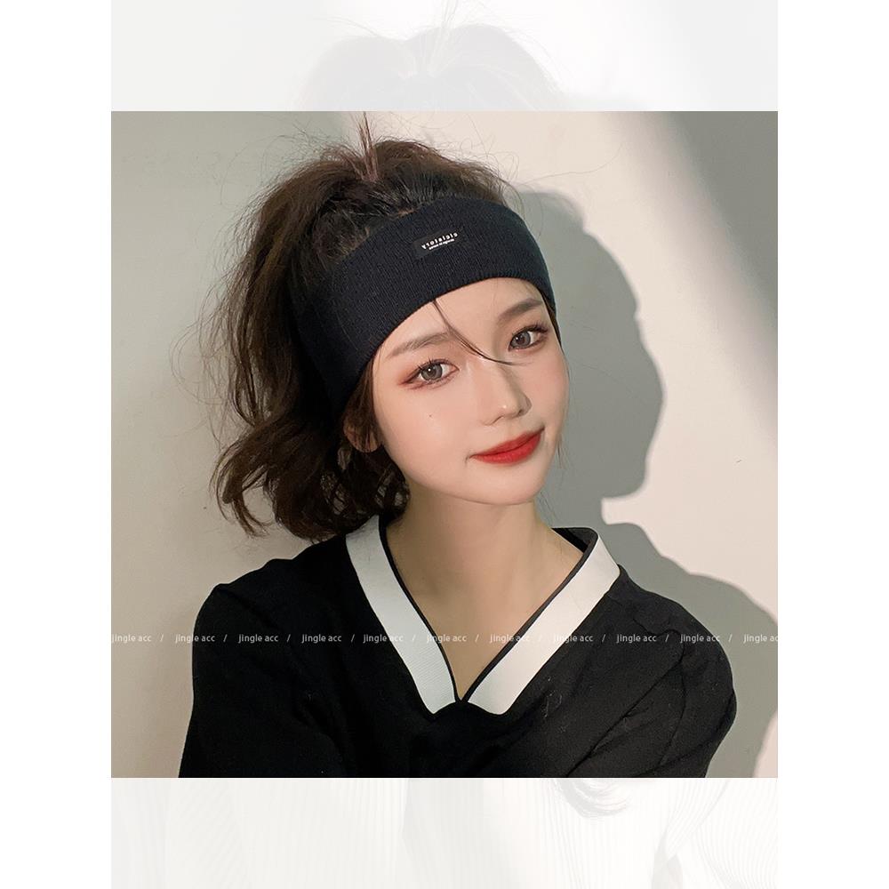 针织发带女日常外戴防风跑步吸汗运动头巾保暖护额头套秋冬季发饰