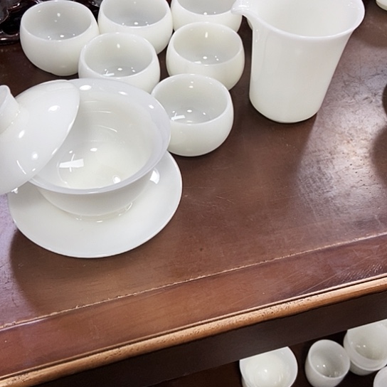 璞玉元宝盖碗套组