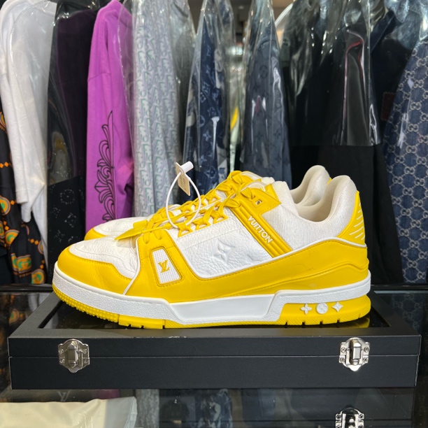 99新 LouisVuitton/路易威登 trainer白黄板鞋/44码/原盒
