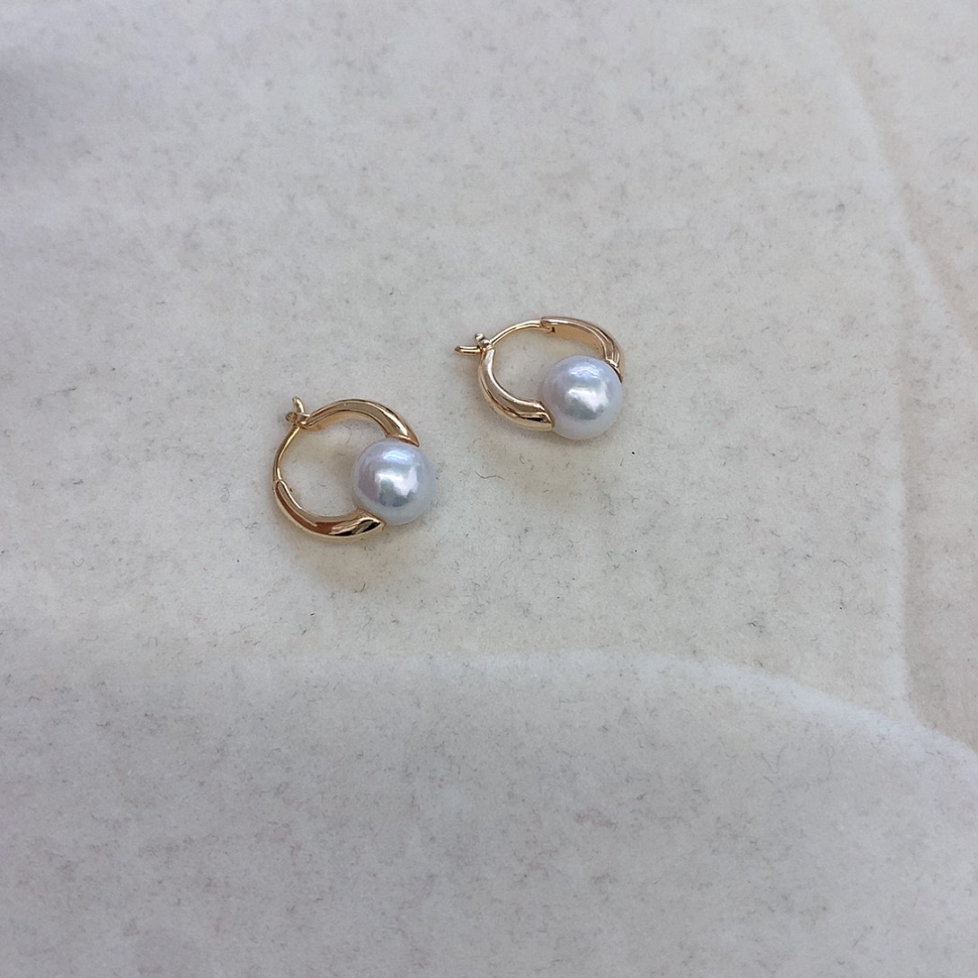 淡水珍珠耳饰银S925镶嵌