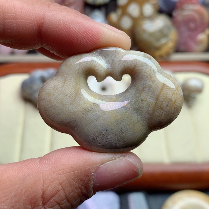 硅化珊瑚（珊瑚玉）颈饰未镶嵌