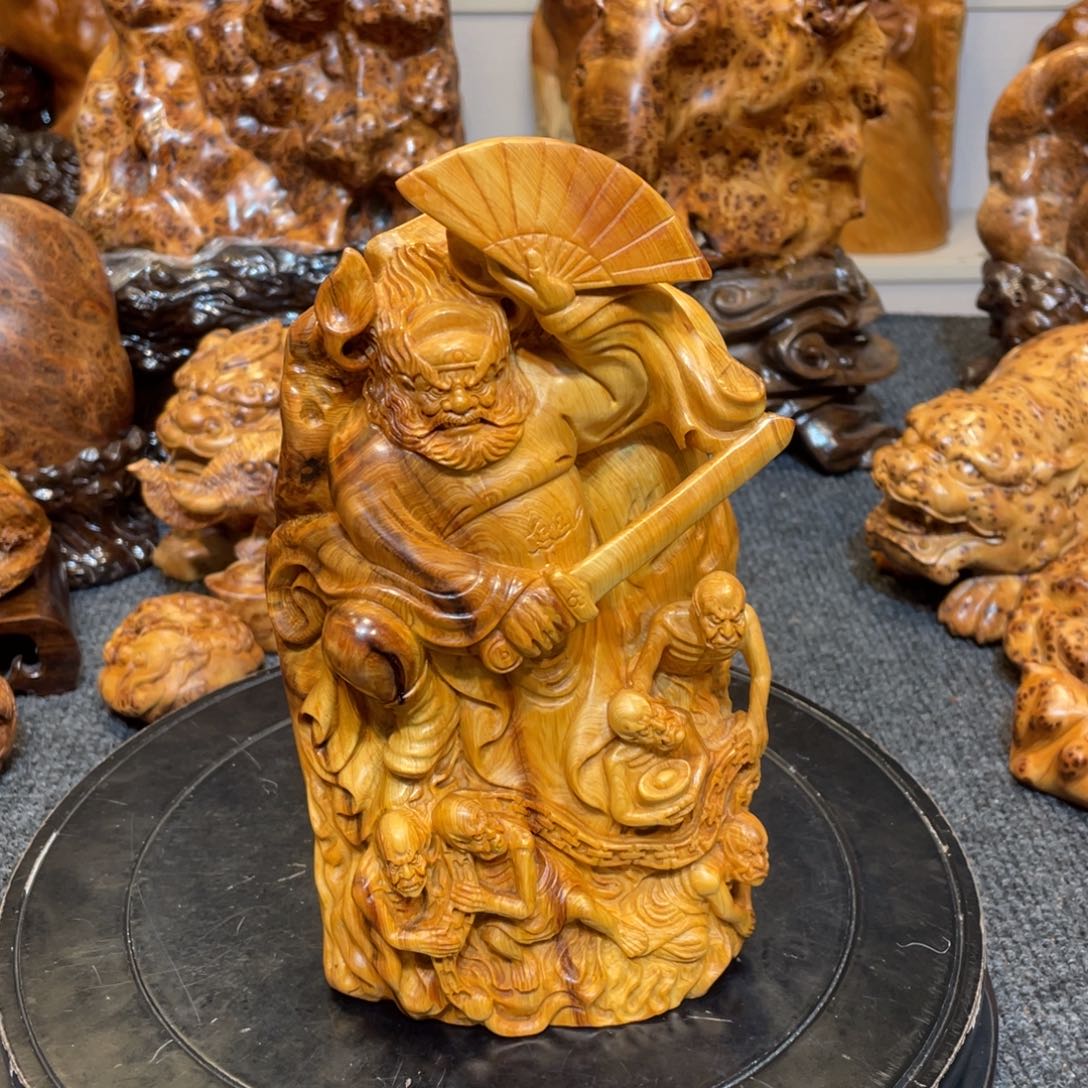 柏木（崖柏）太行精品陈化黑金蚂蚁腿钟馗 摆件