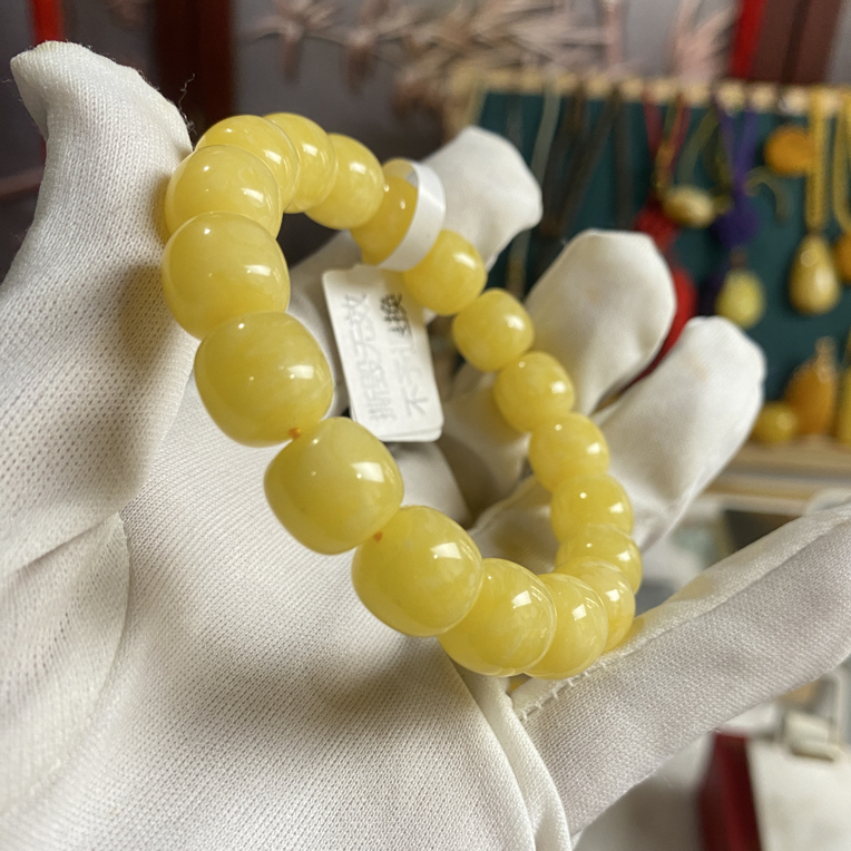 焦皮料同料蜜蜡老型手串