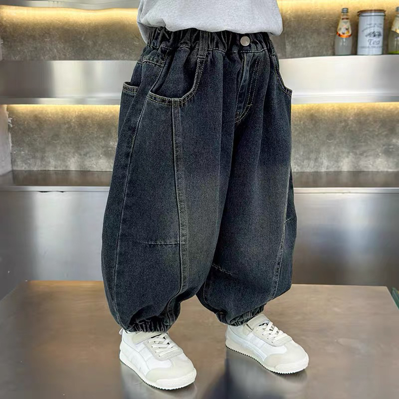 男童牛仔裤裤子春秋款2025新款儿童男孩秋款童裤春装宝宝运动长裤