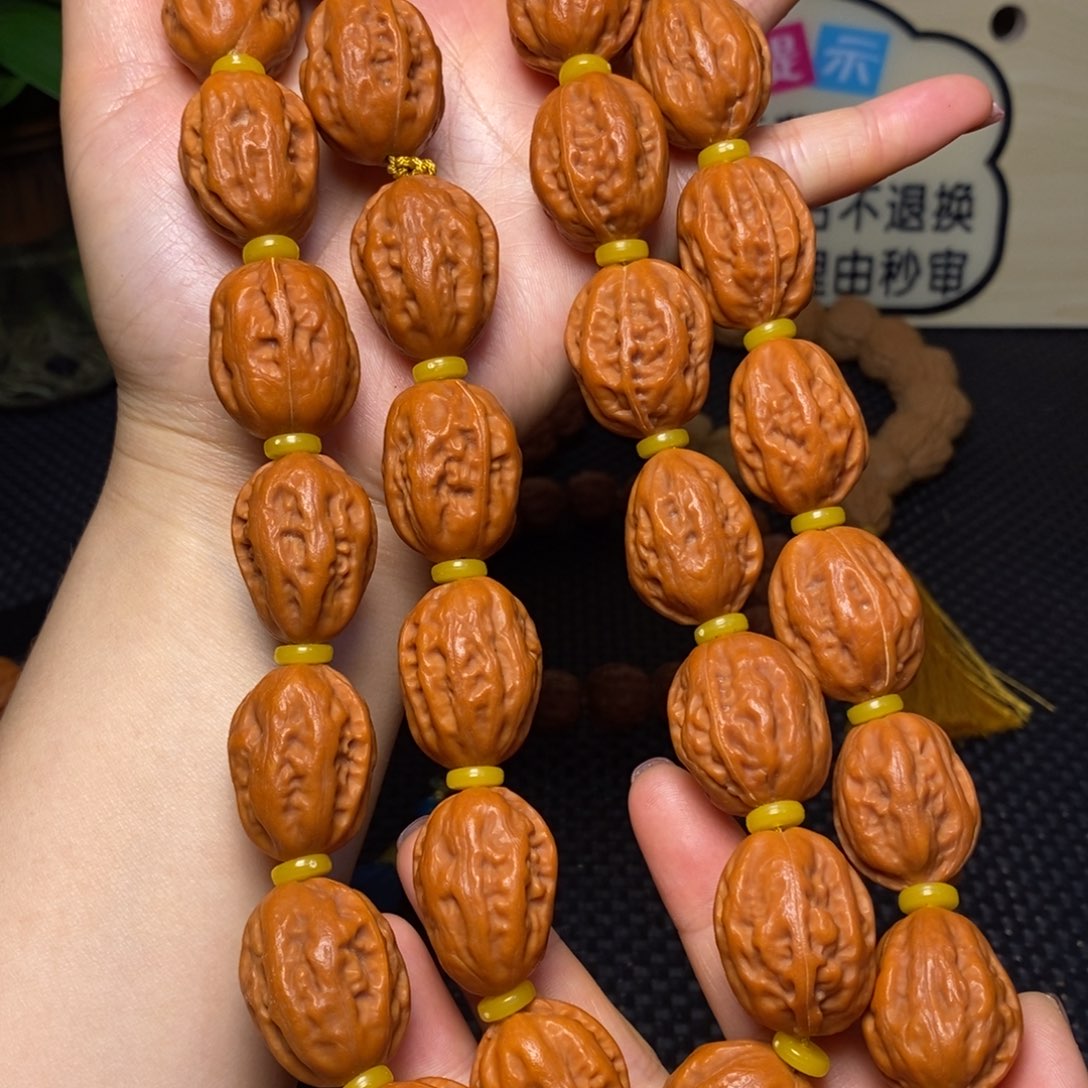 手串文玩核桃22八棱大枣脖挂36颗
