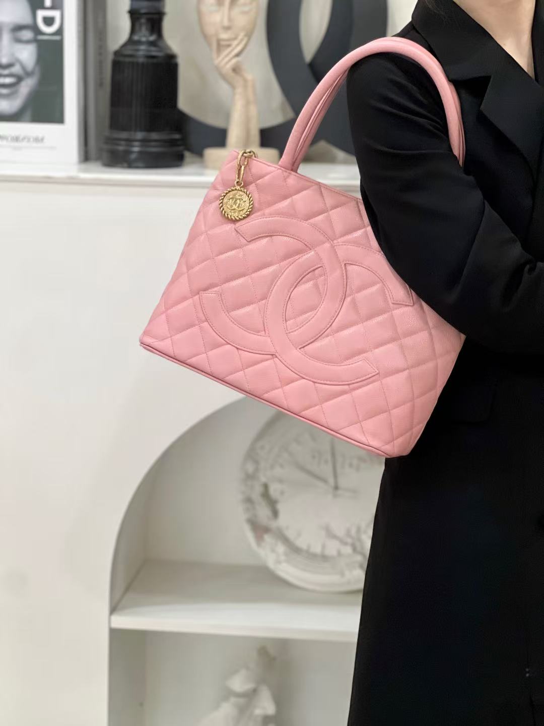 99新 Chanel/香奈儿 香奈儿希尔顿粉色包/优品