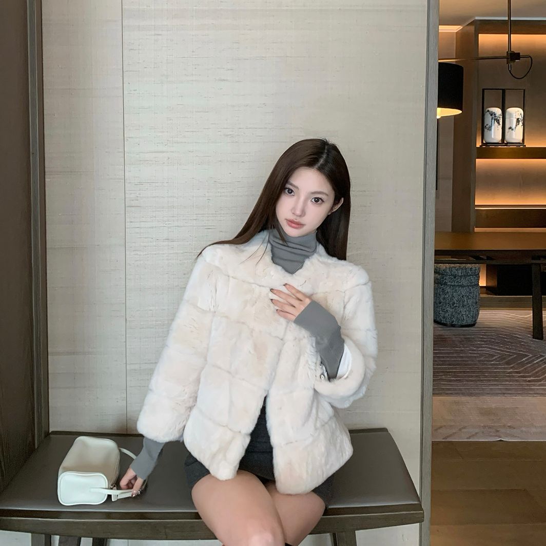 不冷BULENG 气质贵妇皮草外套女