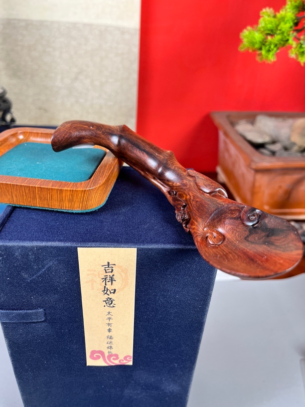 手工雕刻 海南黄花梨 茶铲TH667733