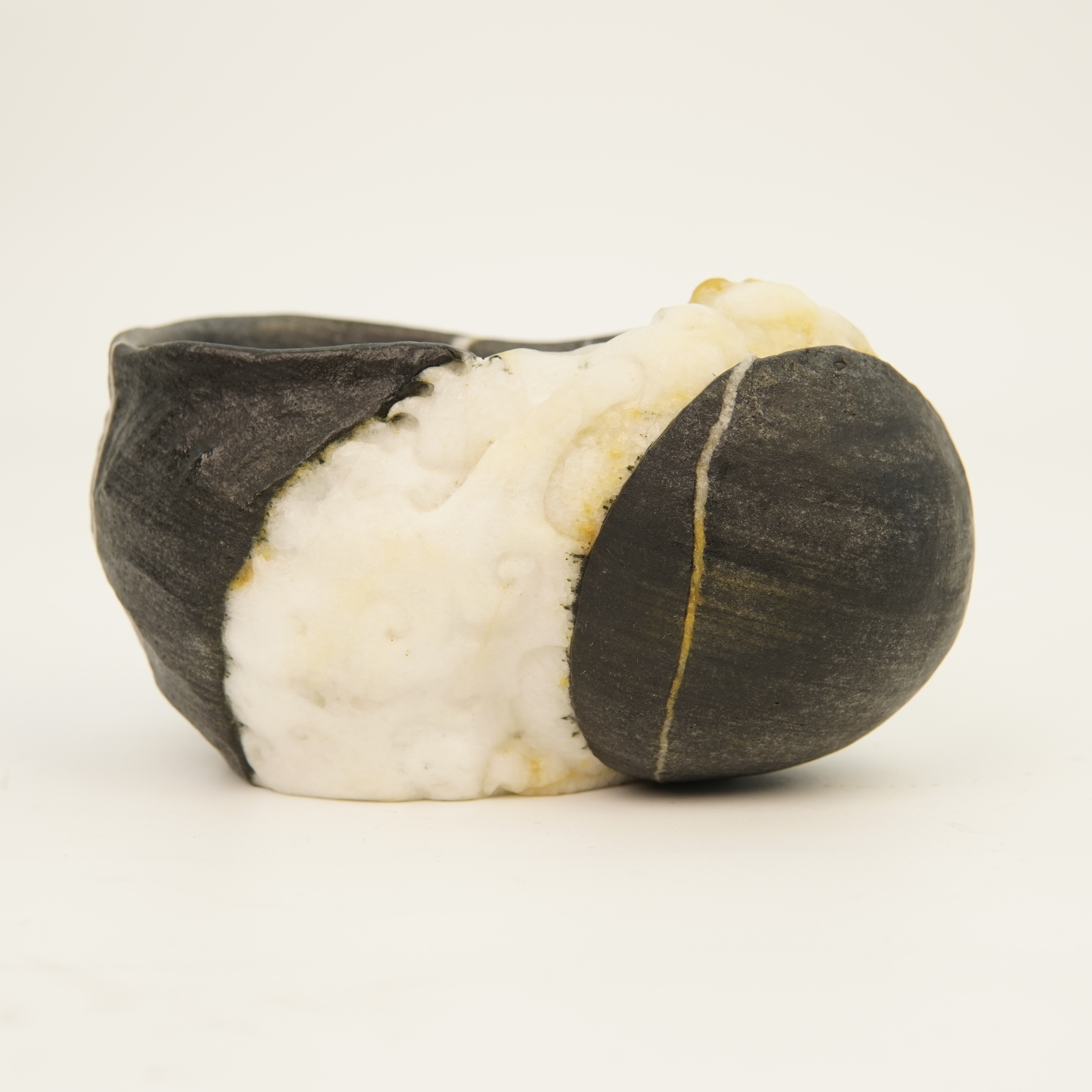 【龙饮水】•研壶社•冰碛岩主人杯全手工复古日式纯手工石杯日式茶杯