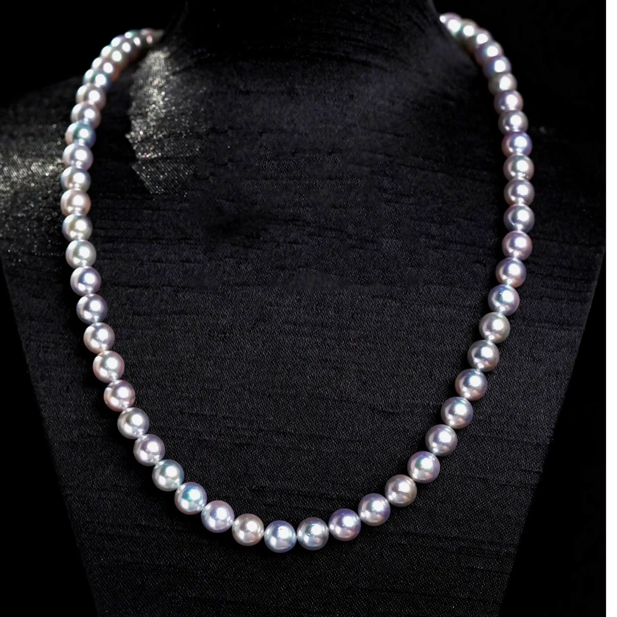 纯天然真多麻珍珠项链6-7正圆强光炫彩DF047海水珍珠