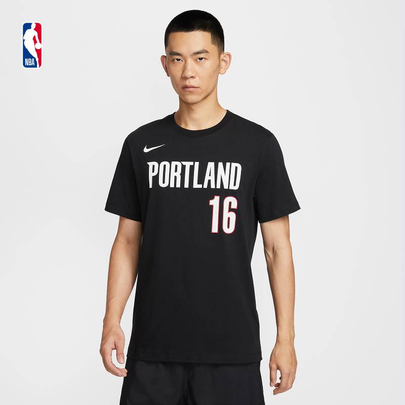NBA官方波特兰开拓者杨瀚森男子运动短袖夏季T恤