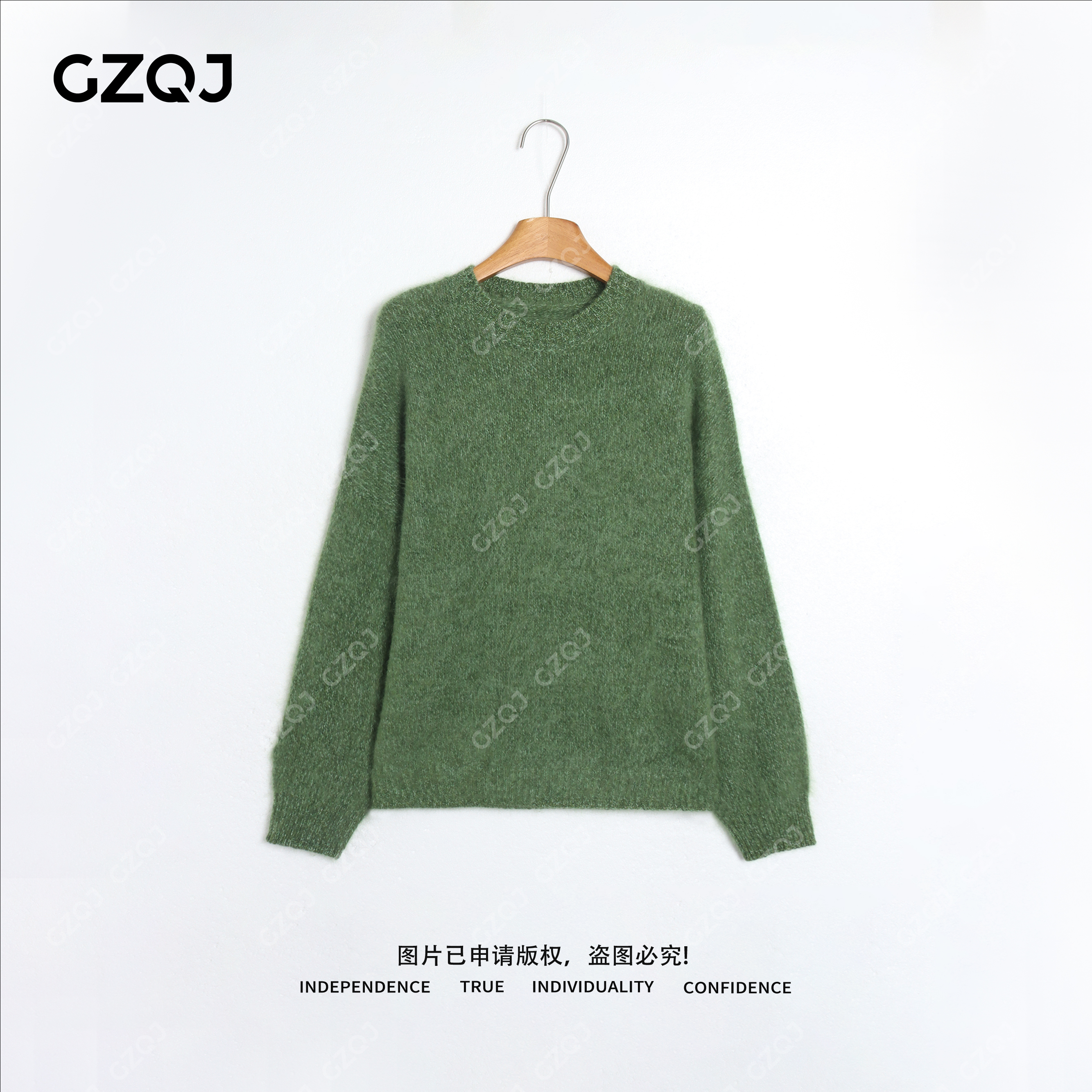 老琴私服【暖绒】琥珀流光风100绵羊毛云朵感保暖花纱拉毛毛衣6487