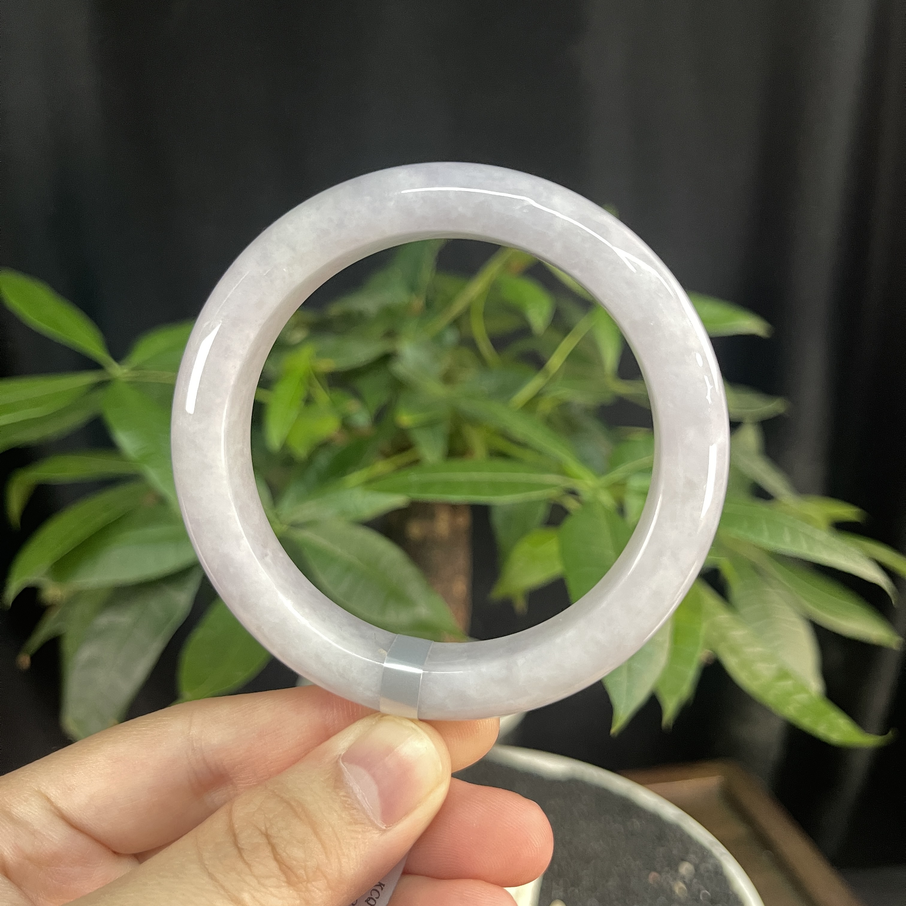 JXSZ-0046 天然缅甸A货翡翠 手镯   圈口：55