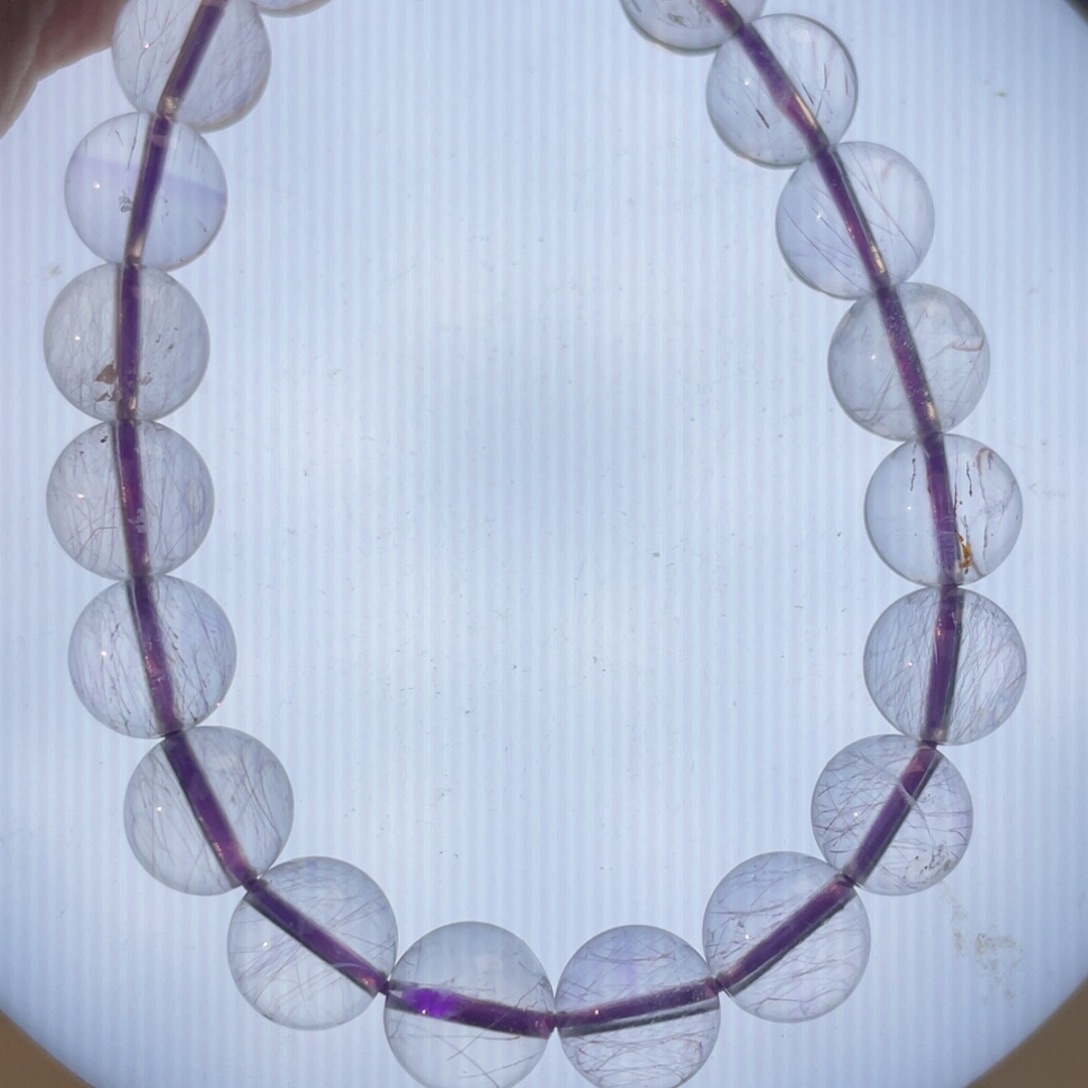 水晶手串未镶嵌玻利维亚发晶共生zs1849 57号