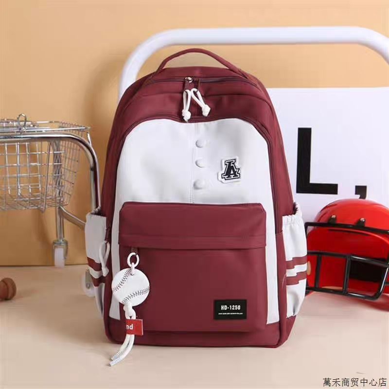 纯色女无性别风休闲大容量都市简约双肩背书包双肩包女