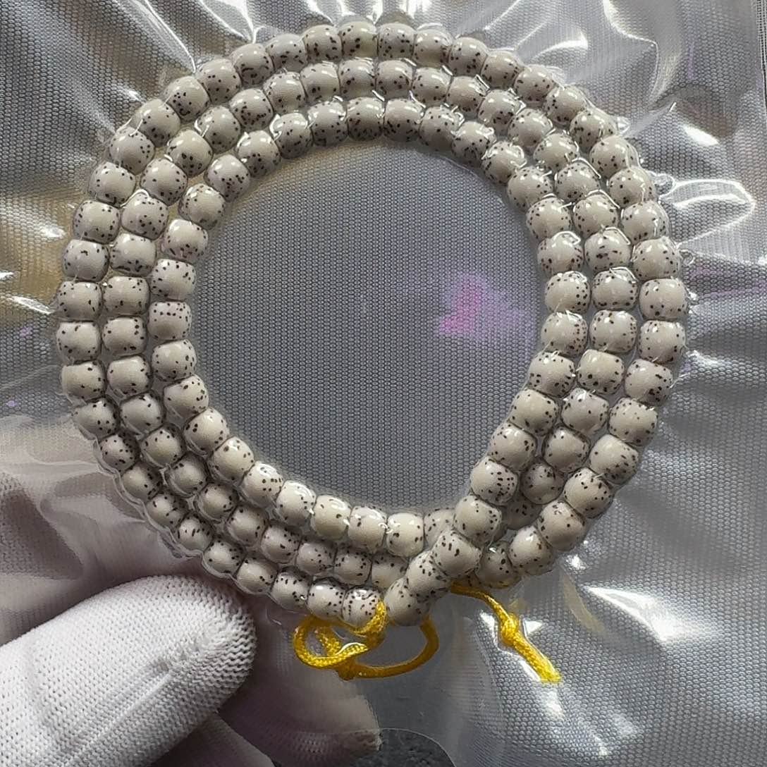 星月菩提手串星月菩提7*6原生态大留白鼓珠