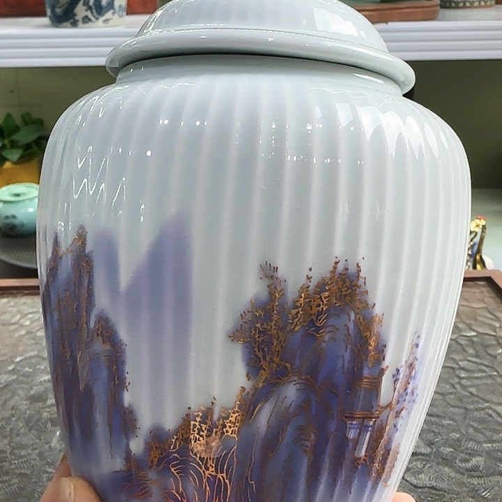 青花瓷器茶具茶叶罐玻璃杯个人杯