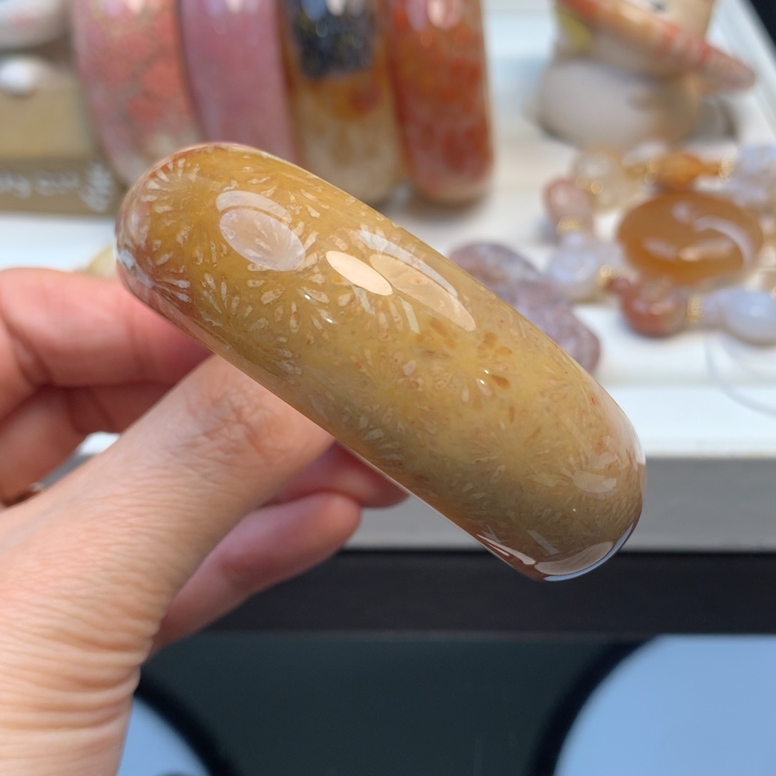 硅化珊瑚（珊瑚玉）手镯未镶嵌54.7口原500