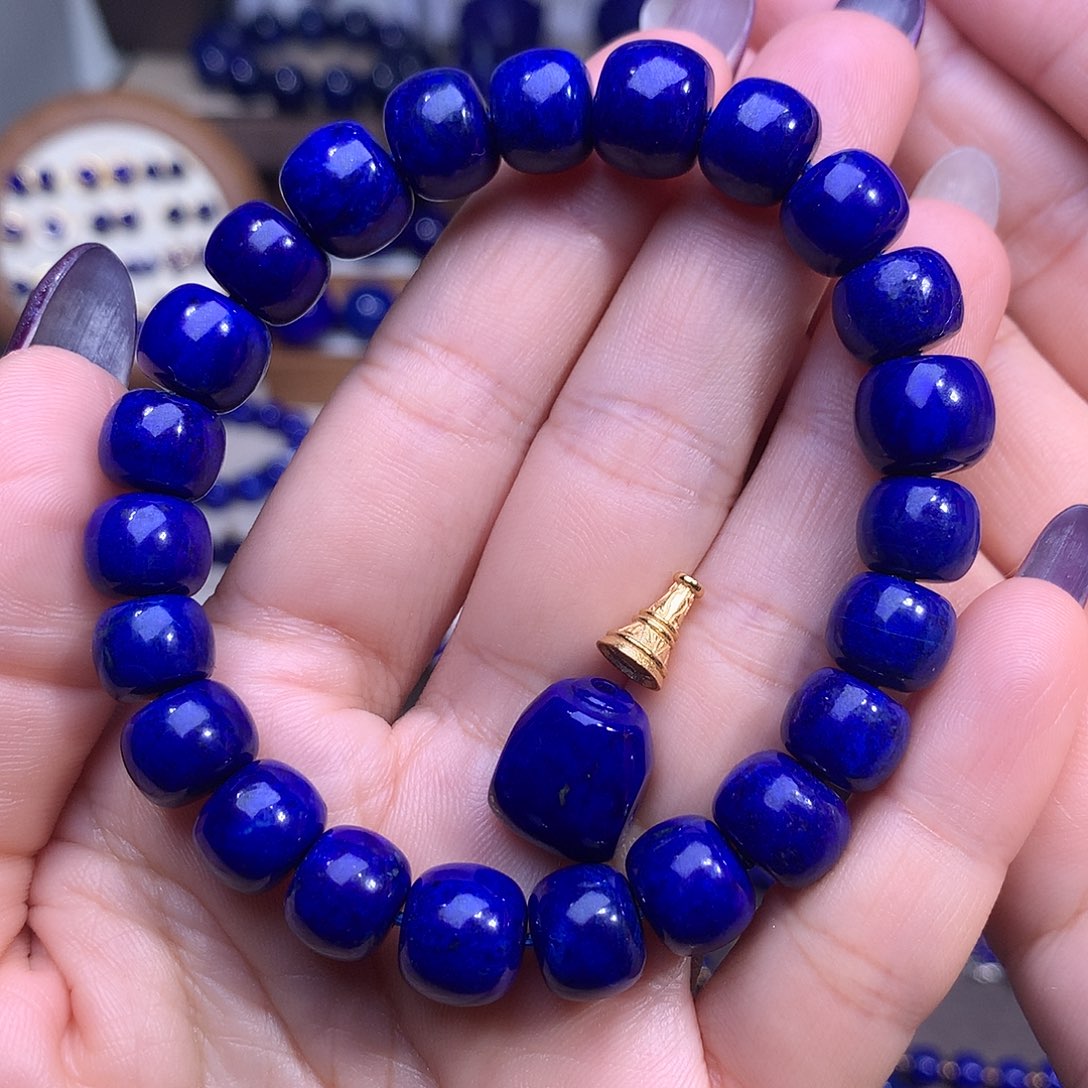 隔***叔青金石银S925镶嵌11.8m三通+11m老型