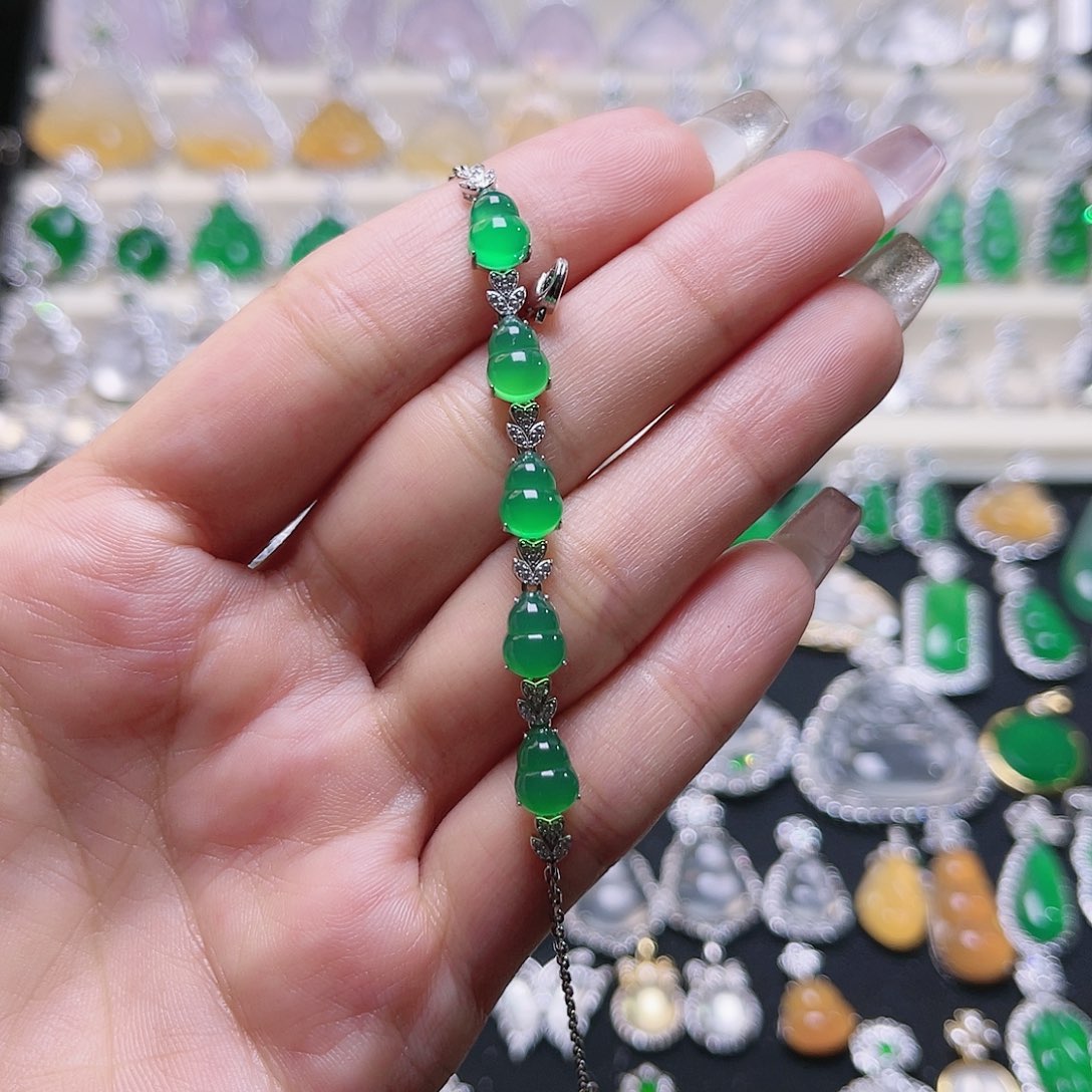 石英质玉手链银S925镶嵌