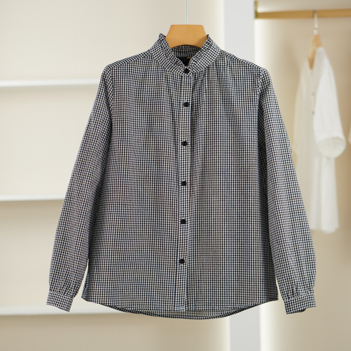 麦迪尚品【白LY】50407210 春季格纹长袖衬衫品牌撤柜 A4组