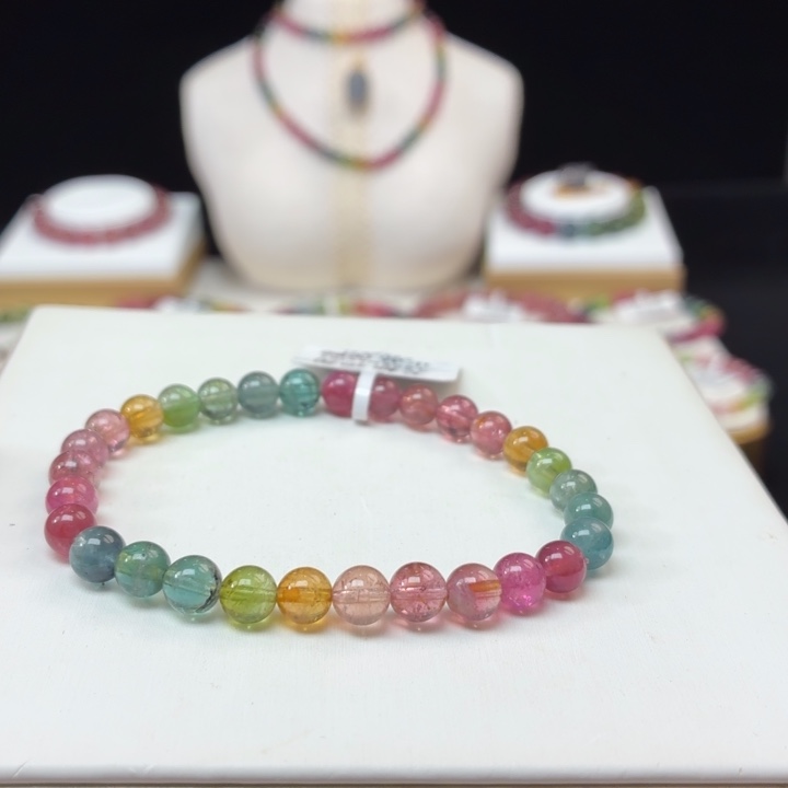 未镶嵌碧玺手链6mm+   