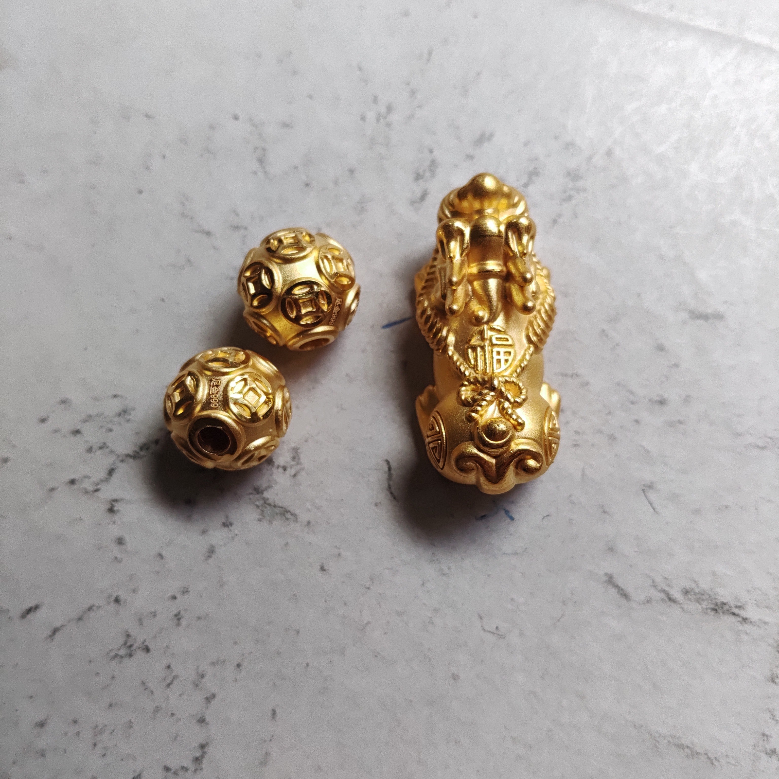 金元宝足金999貔貅珠子首饰