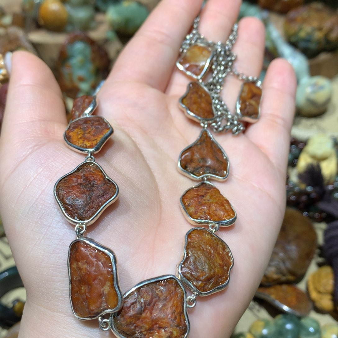 岫岩河磨玉（透闪石质玉）项链未镶嵌好*静