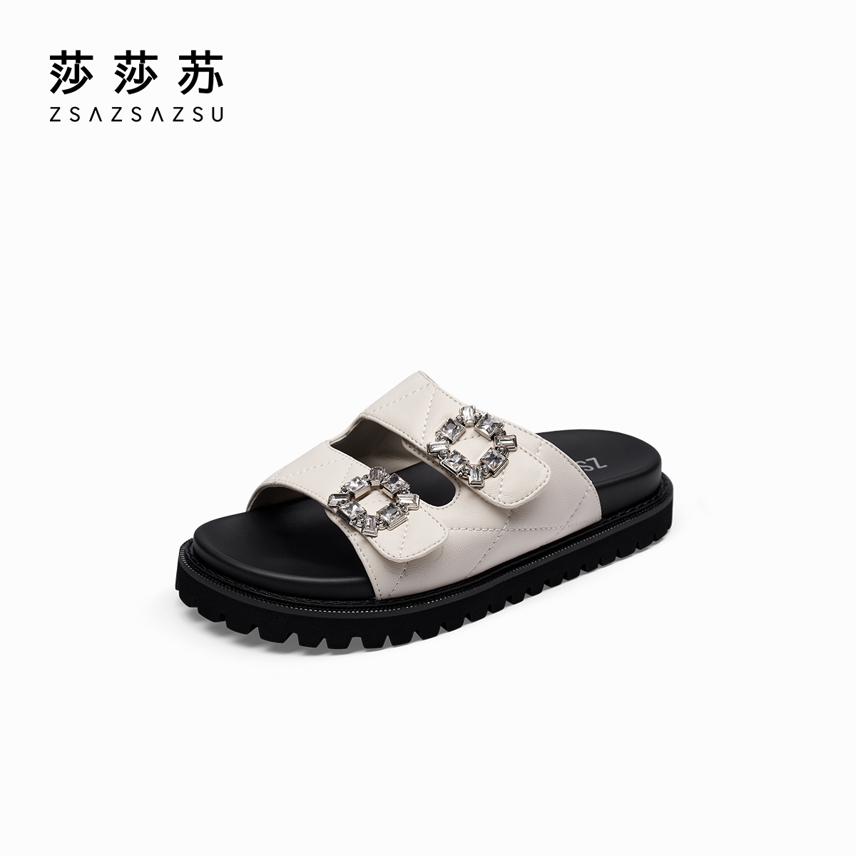 方糖钻莎莎苏夏季时尚休闲勃肯拖鞋软底外穿休闲沙滩鞋ZA54373-40