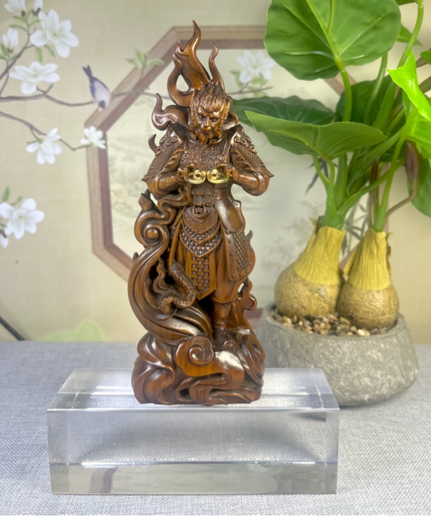 小叶黄杨木仿古做旧（黑神话.悟空）拿紧箍咒高度20口径8摆件工艺