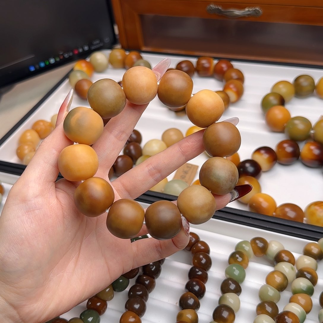 菩提根/象牙果手串卡23干磨苹果微瑕