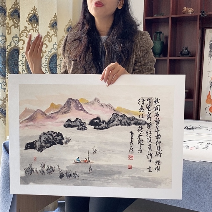 国画纯手绘国画写意作品43*63