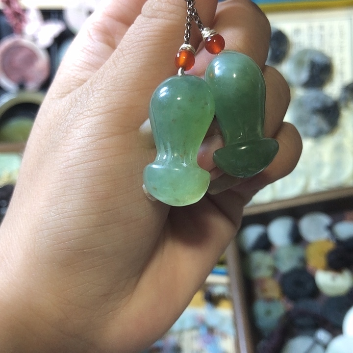 岫玉未镶嵌岫玉耳环