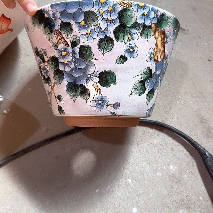 s***夜紫砂花盆景德镇陶瓷