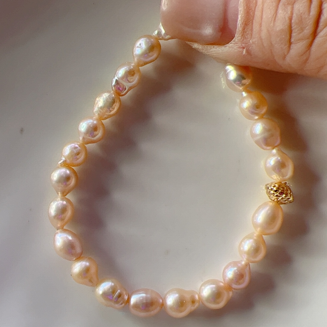 淡水珍珠手链合金449