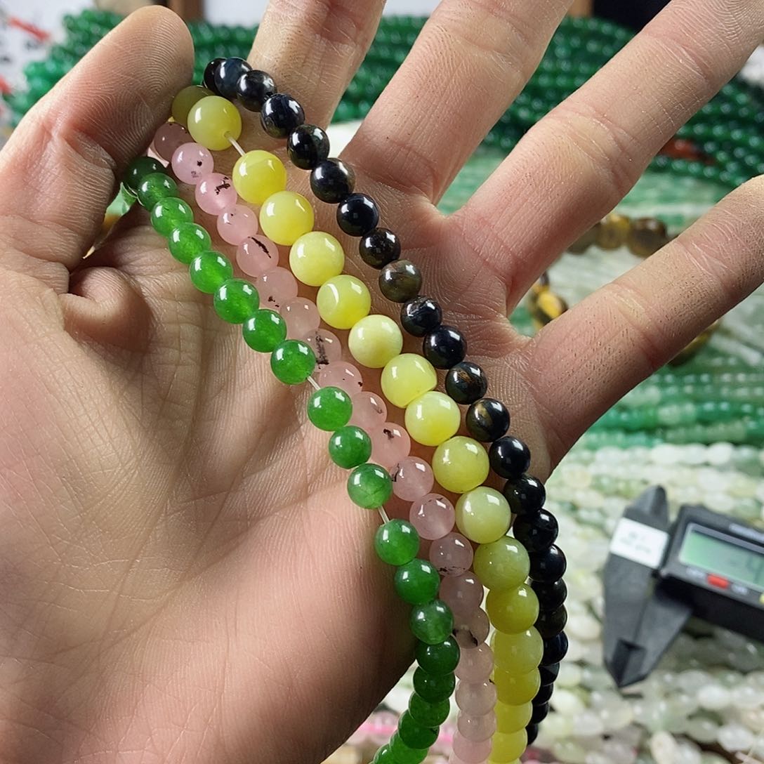 玛瑙/玉髓珠宝半成品合金四条打包D484