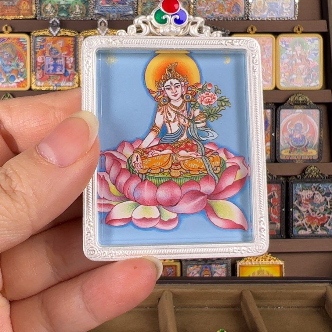 _***屿吊坠白度母唐卡绘画作品