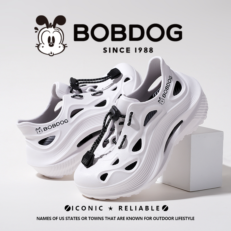 Bobdog/巴布豆夏季亲子透气防滑洞洞鞋户外运动涉水沙滩凉鞋溯溪