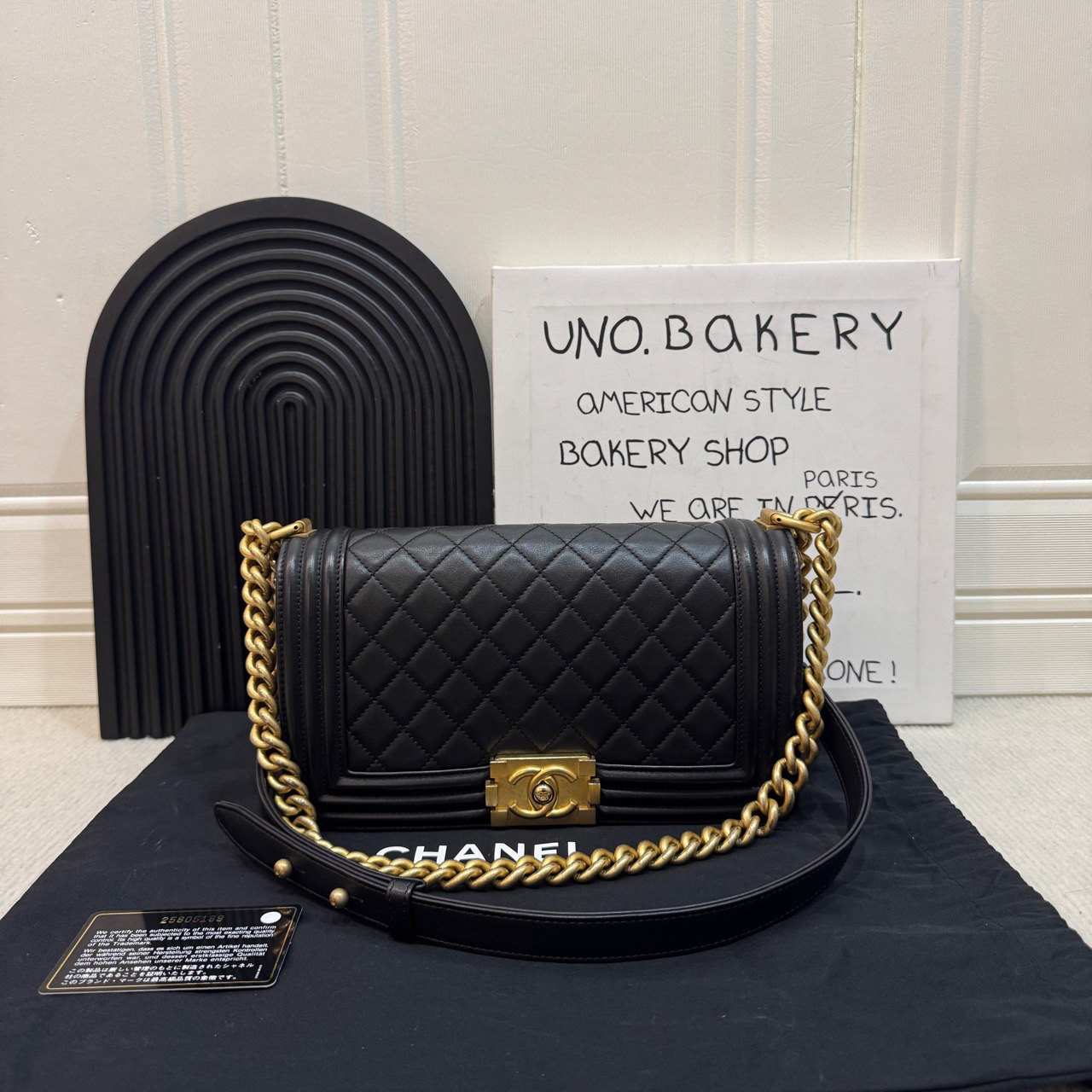 95新 Chanel/香奈儿 香奈儿leboy黑金中号