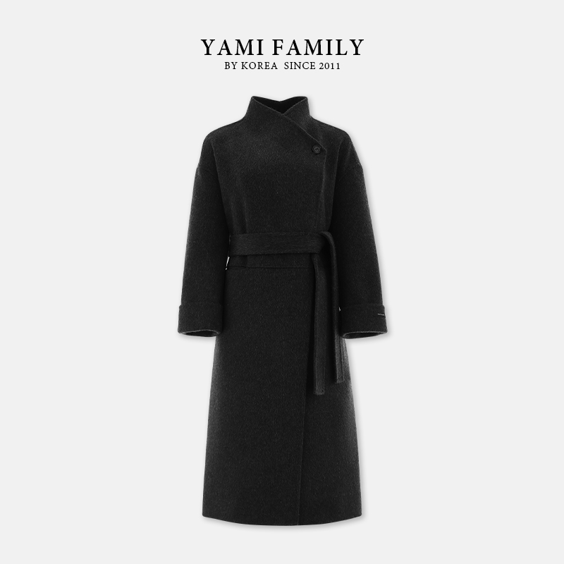 大连亚美& 【北北里 】YM 85279 长款毛呢长款双面呢大衣针织外套