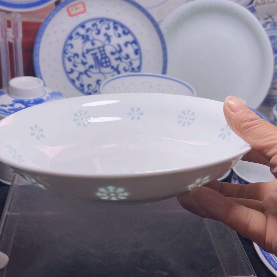 碗8寸雕刻雪花盘子