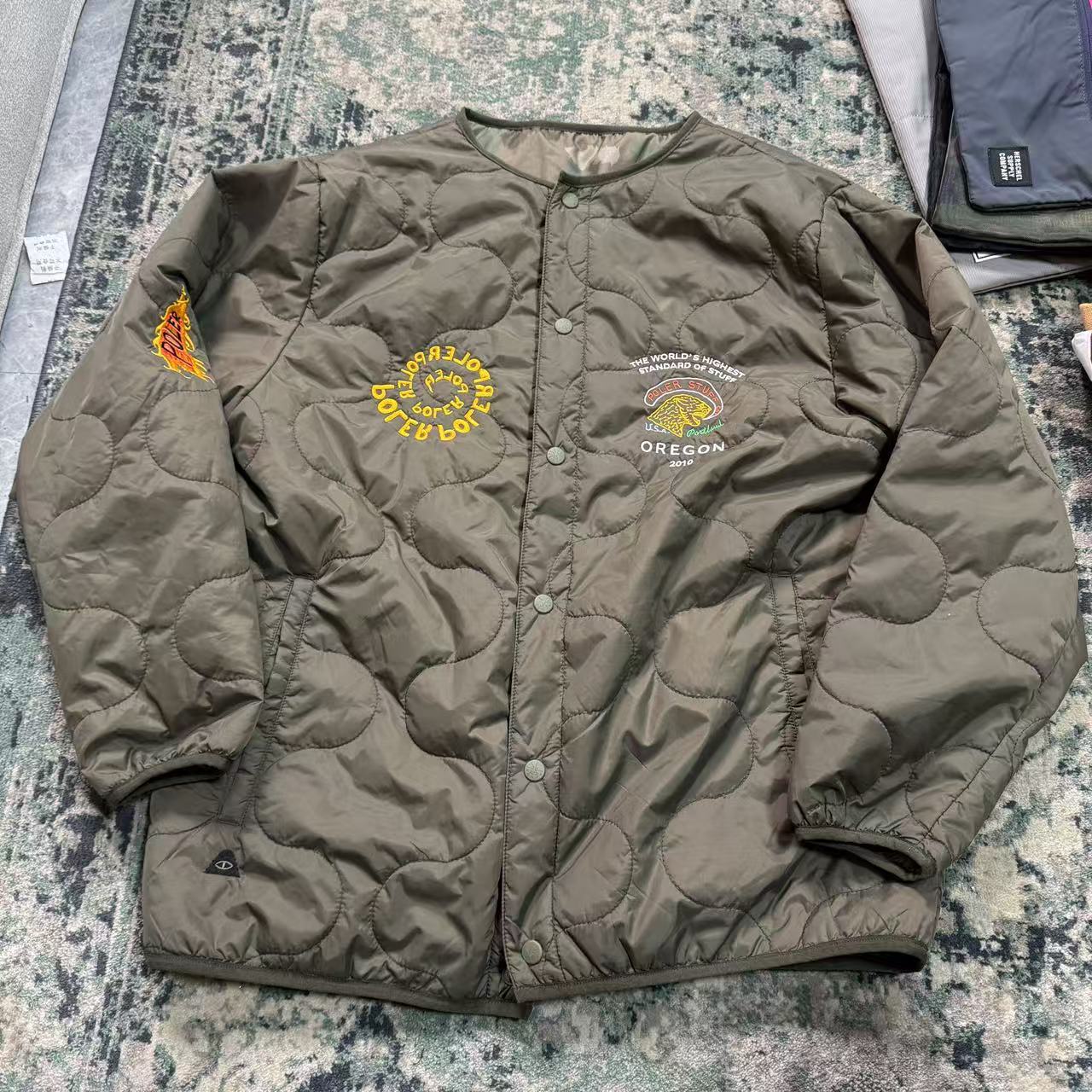 poler 绿色水波纹 道袍外套  超重磅