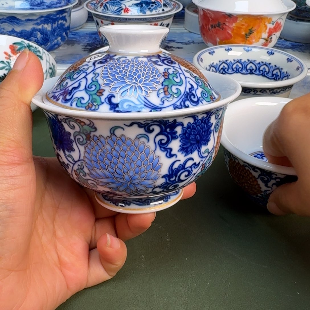 陶景德镇纯手绘茶具圆圆261