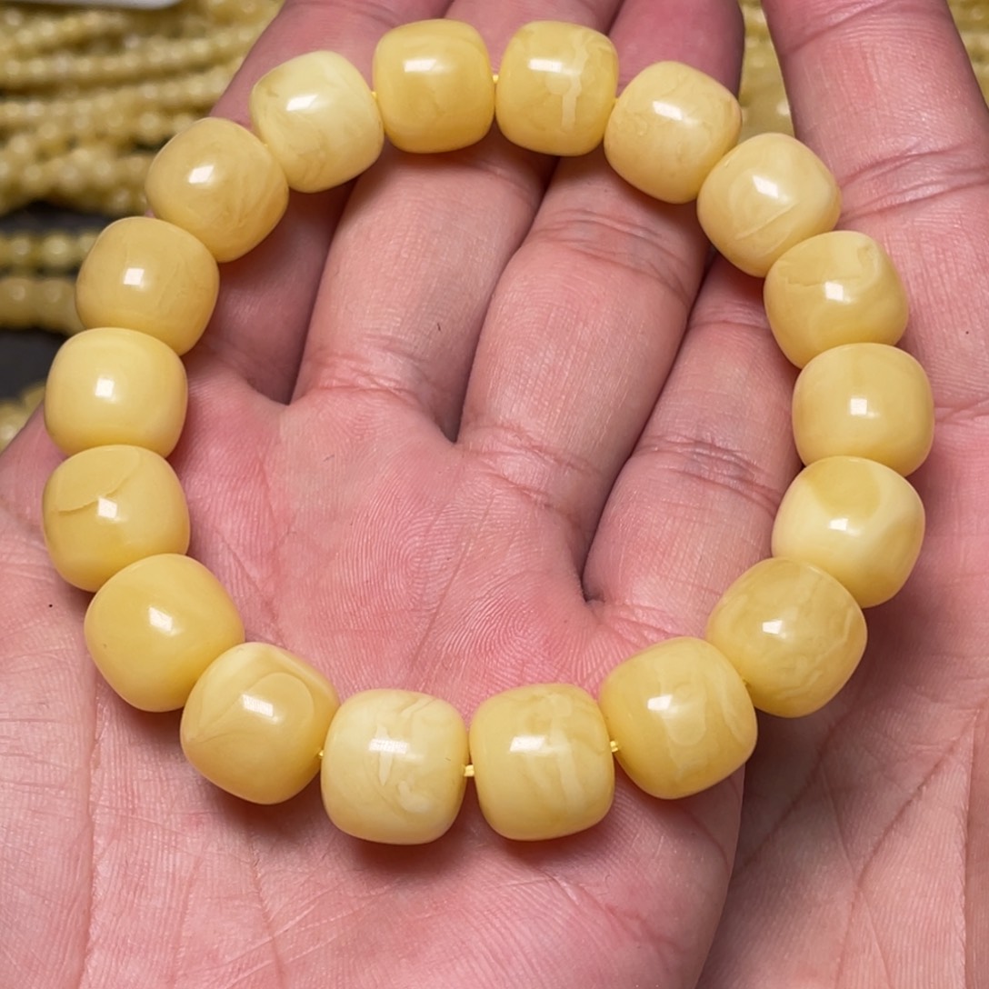 蜜蜡裸石未镶嵌蜜蜡手串13mm