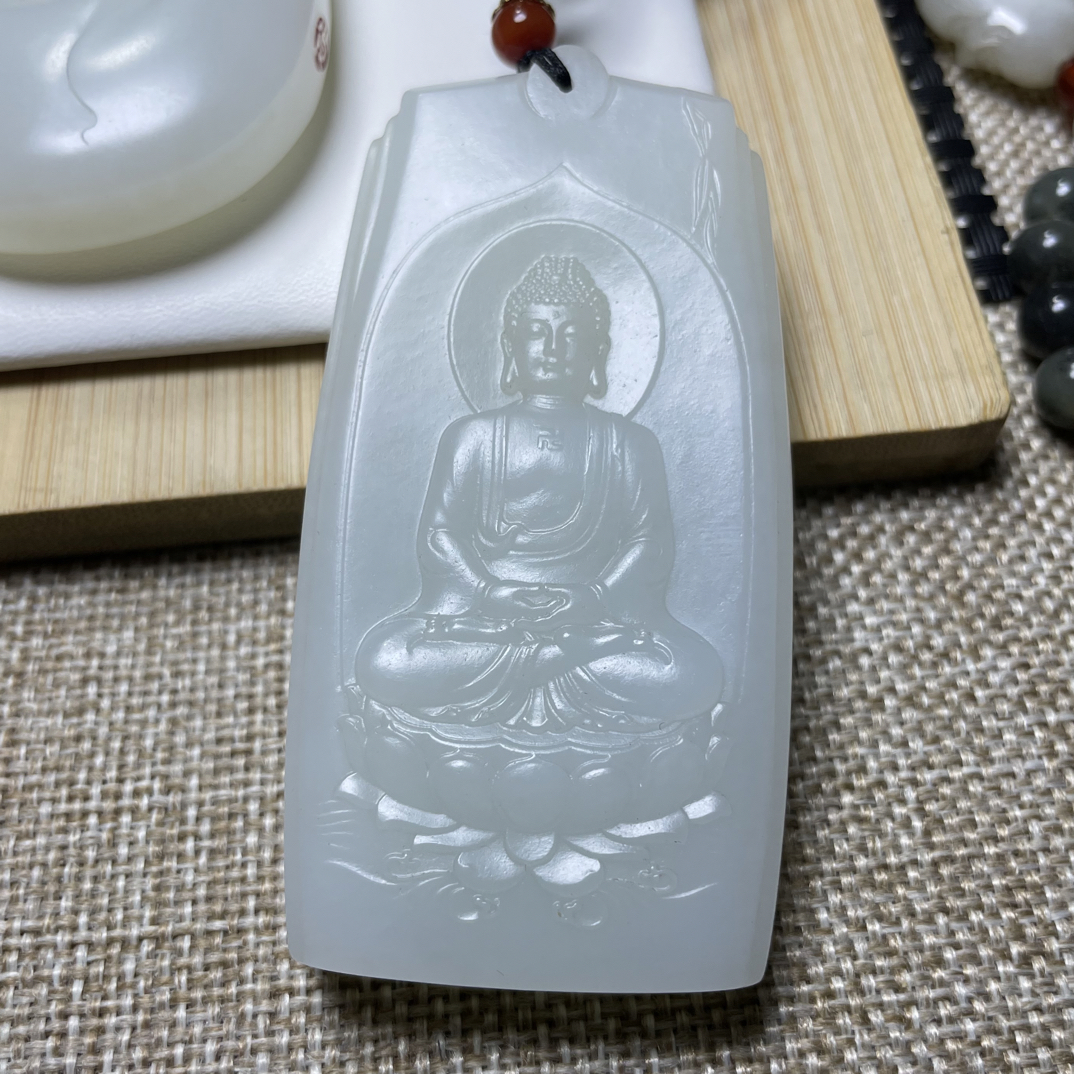 和田玉白玉 精品和田玉 阿弥陀佛