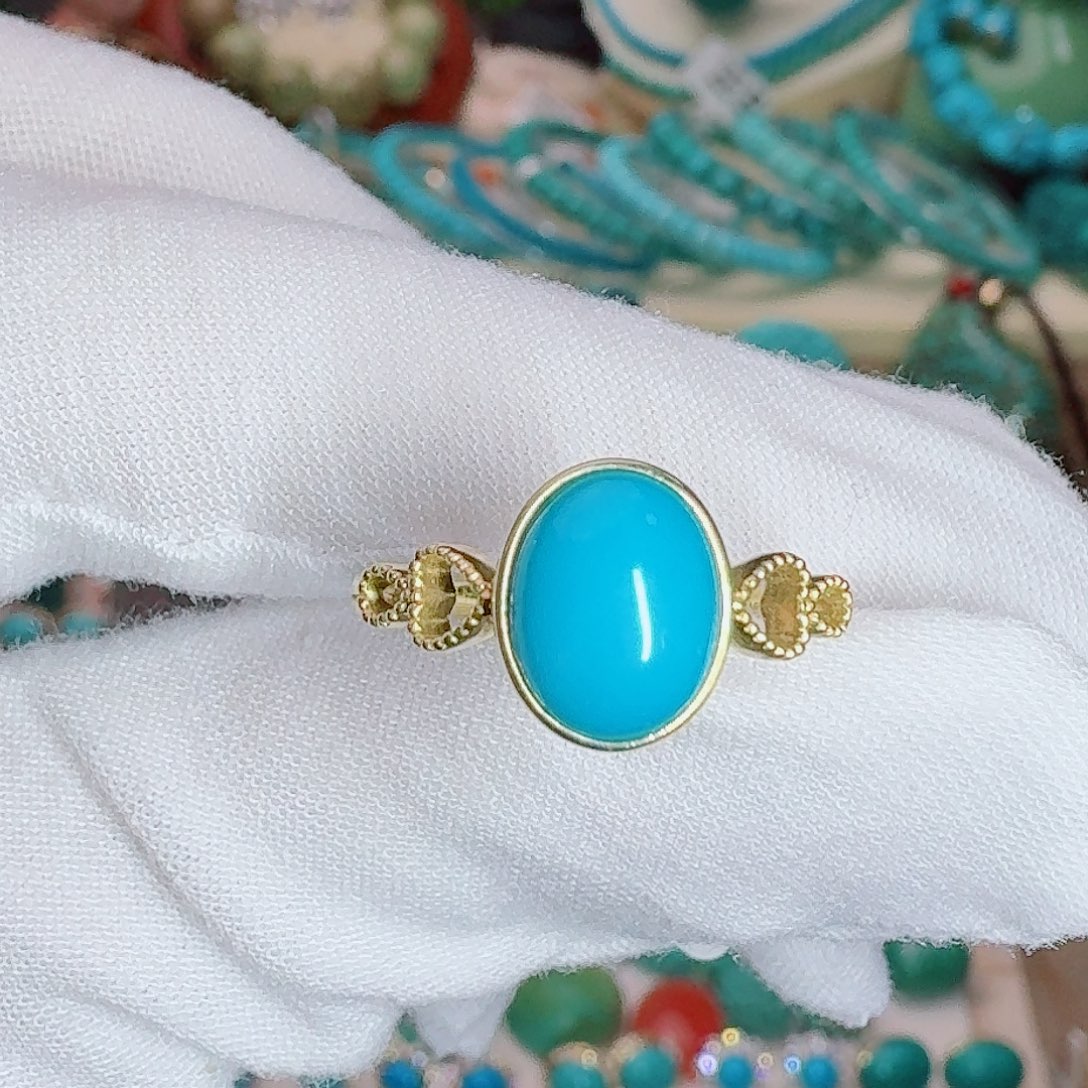 绿松石18K金镶嵌珠宝奇石