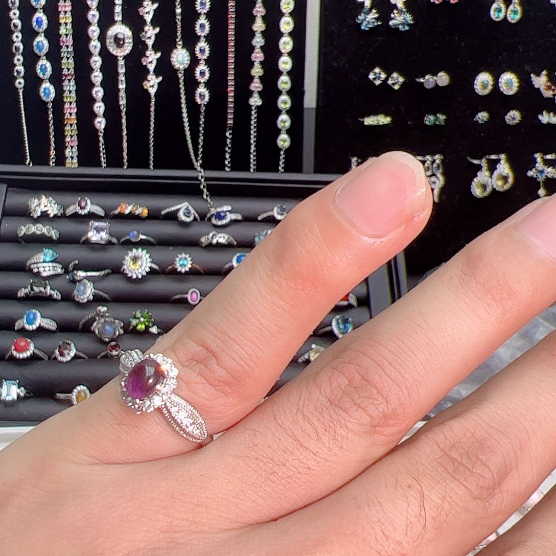 紫晶珠宝半成品银S925镶嵌