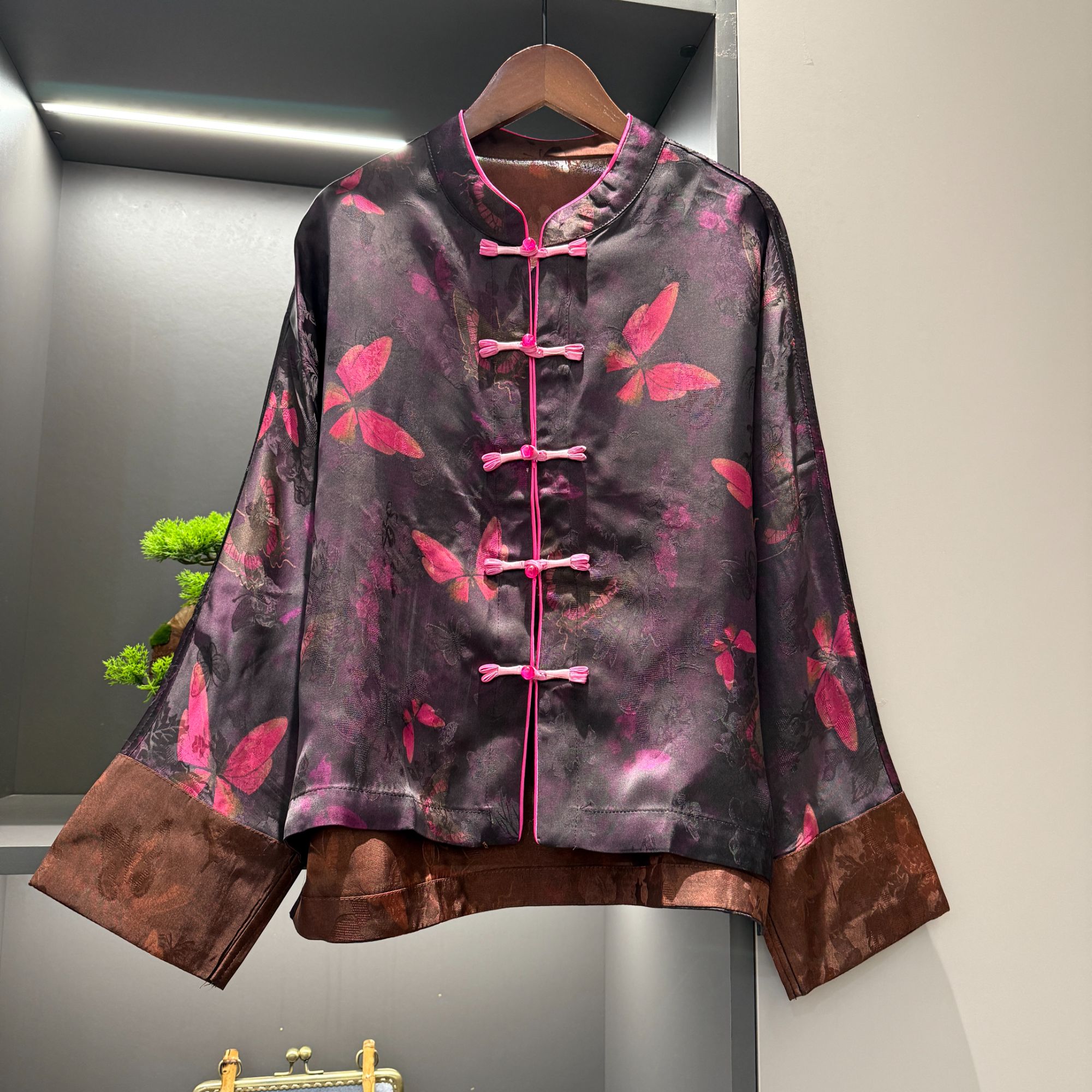 中式开衫复古盘扣传统改良蝴蝶气质春季女装宽松上衣2186