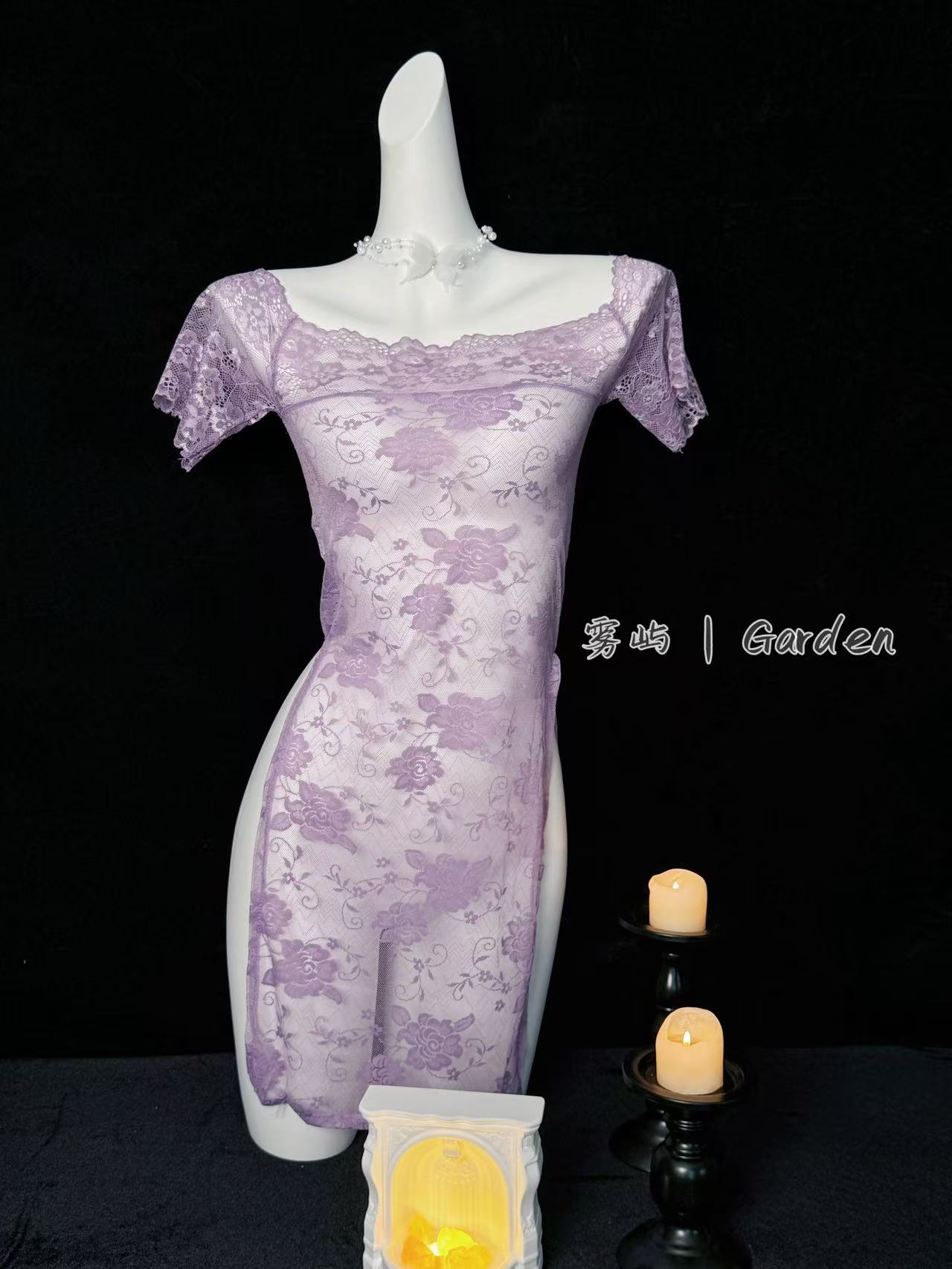 睡衣显瘦性感开叉极简风