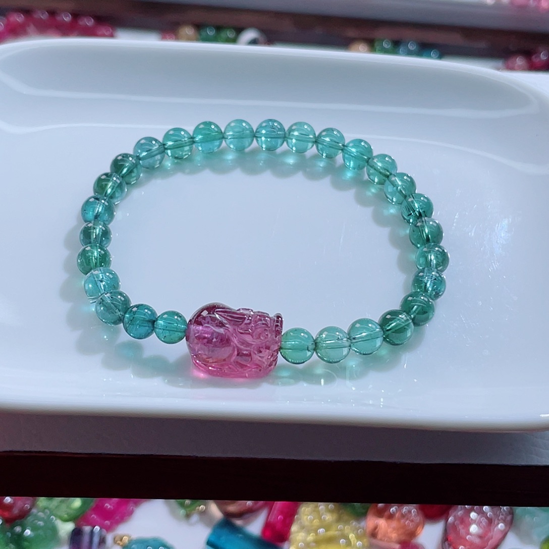 未镶嵌碧玺手链6mm左右